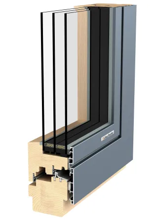 Inline 91 Slim Holz-Alu-Fenster