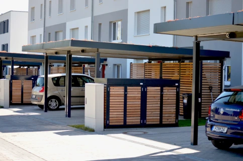 Carport mit Abstellraum und Mülltonnenbox, Woodline