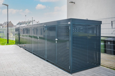 Mülltonnenboxen für 1100l Container mit Anbaumodul