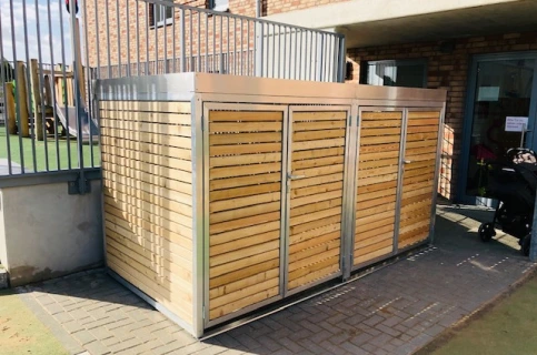 Mülltonnenboxen mit 1 Anbaumodul