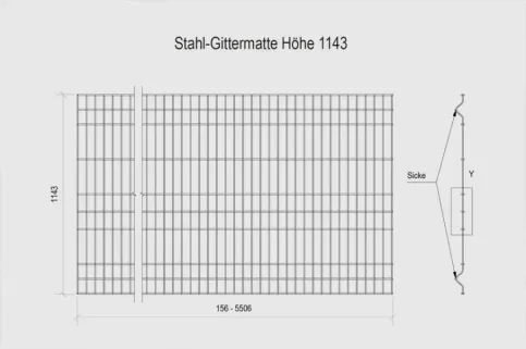 Stahl-Gittermatten 1143 mm