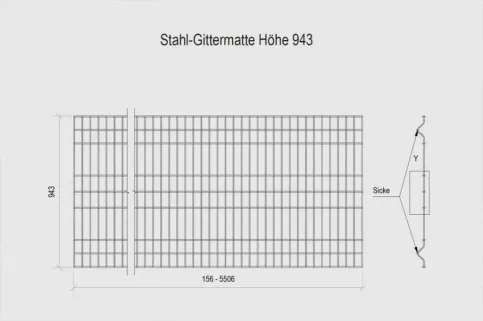 Stahl-Gittermatten 943 mm