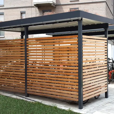 Fahrradüberdachung, Seitenverkleidung Woodline 22 mm