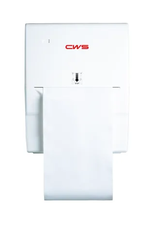 CWS Stoffhandtuchspender HeavyDuty ist erste Wahl bei hoch beanspruchten Industrie-Waschplätzen.