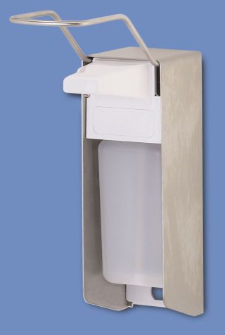 CWS MediLine Universalspender 500 mit Edelstahlpumpe, gerades Ansaugrohr, autoklavierbar, Edelstahl