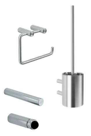 Zu den Spendern werden passende Ergänzungsprodukte angeboten: Toilettenpapierhalter, Reserverollenhalter, Türpuffer/Haken und Bürstengarnituren.