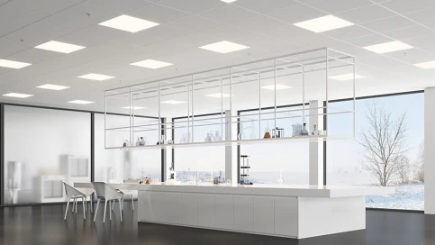 Mineraldecken für Hygiene & Gesundheit HYGENA Schlicht (© Knauf Ceiling Solutions)