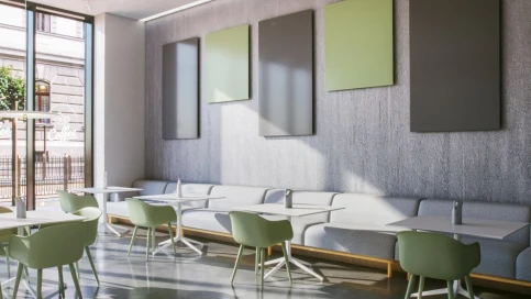 Metall-Wandverkleidungen METAL Wallcoustic Element (© Knauf Ceiling Solutions)