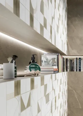 Allmarble Wall - Golden White Satin Decoro Club