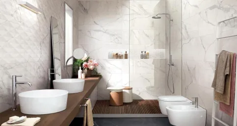 Allmarble Wall - Statuario Satin Mosaik