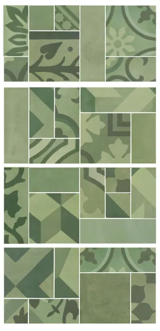 M8WN D_segni blend verde mosaico 19x38 cm