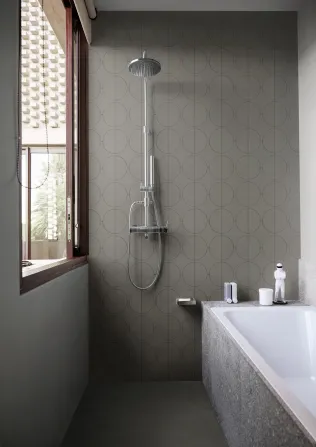 Mosaico Cerchi Cementum Carbon 23,8x41,4 und Cementum Carbon 60x120
