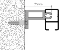 Profil HM-20300 | Wandträger 26 mm wird an die Decke geschraubt, Profil eingeklickt