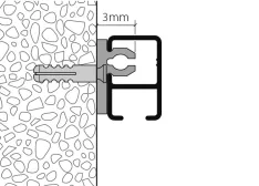 Profil HM-20300 | Wandträger 3 mm wird an die Decke geschraubt, Profil eingeklickt