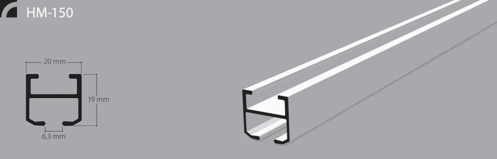 Profil HM-150 | Vorhangprofil für Decken und als Raumtrenn-System verwendbar