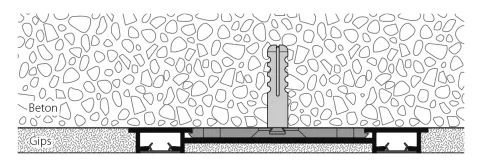 Unterputz-Profil HM-20105 | Befestigung an Betondecke