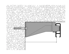 Wandmontage mit Universalträger 60 mm für Decke oder Wand
