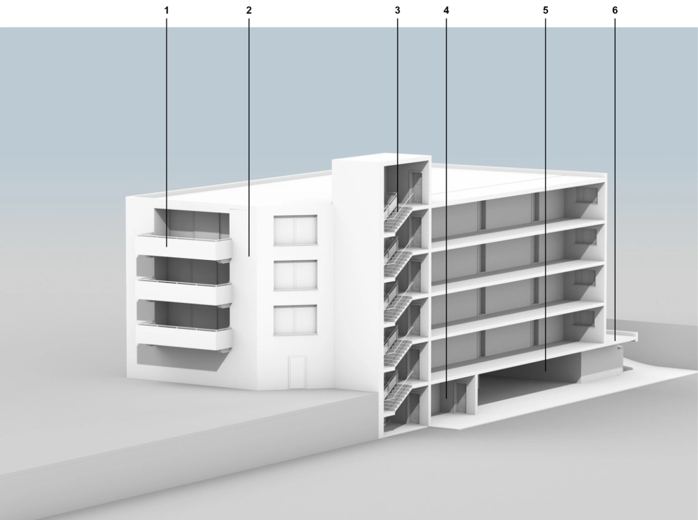 Systemlösungen für Neubau, Instandsetzung und Modernisierung von Betonoberflächen im Wohnungs- und Verwaltungsbauten.