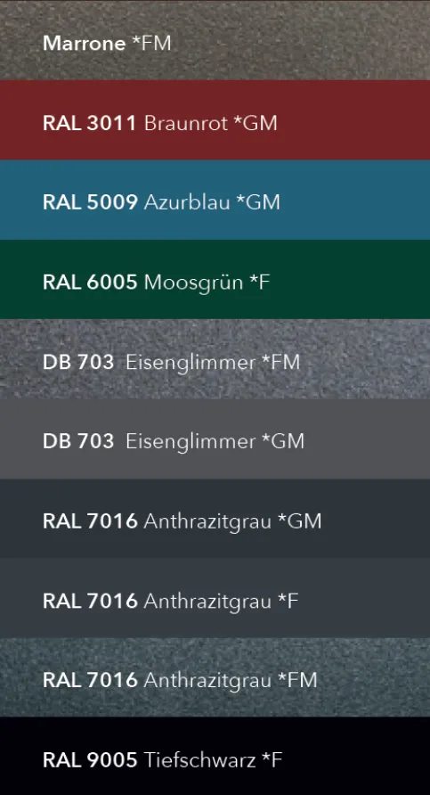RAL-Gestellfarben