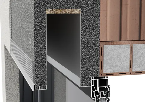 Ein perfekter, individuell anpassbarer Anschluss an jede Einbausituation des Fensters, in diesem Fall beim Jalousiekasten.