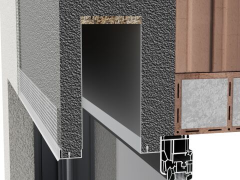 Jalousie, Screen oder Rollladen – maßgenau in die Dämm-Fassade eingebunden