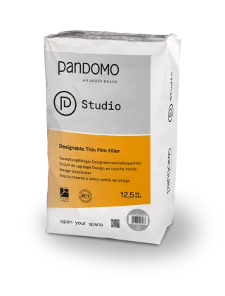 PANDOMO Studio ConcreteGrey gestaltungsfähiger Dünnbettspachtel, betongrau, 12,5kg Pap.-Sack m.Tragegriff