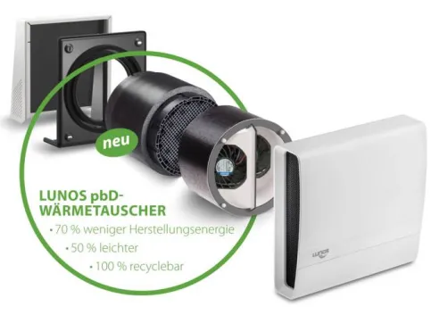 ego60-RF Zu- und Ablüfter mit Wärmerückgewinnung, höherem Volumenstrom und Funkblende