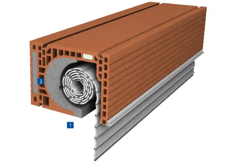 ROKA-LITH RG CLASSIC ist ein solider Massivbau-Rollladenkasten und durch den raumseitig geschlossenen Aufbau wärmebrückenoptimiert.