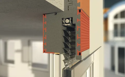 Massivbau-Raffstorekästen von Beck+Heun kombinieren Ziegel und Neopor®. Sie sind in allen gängigen Größen erhältlich und können individuellen Anforderungen angepasst werden.