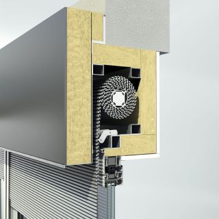 Schüco Sonnenschutzsystem CTB auf Fenstersystem AWS