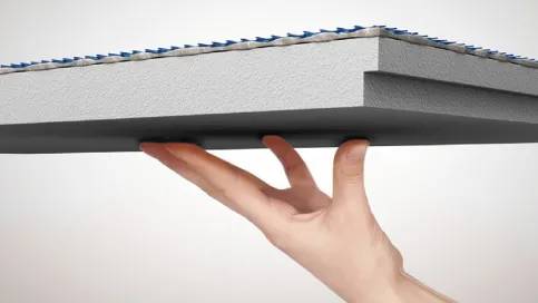BLANKE PERMATFLOOR hat ein Flächengewicht von 4 kg/m² und ist mit 2 kN/m² Verkehrtslast belastbar.