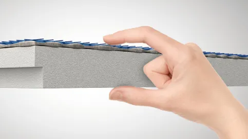 Minimale Aufbauhöhe von 4,5 cm und gleichzeitige Eignung für maximale Belastungen.
