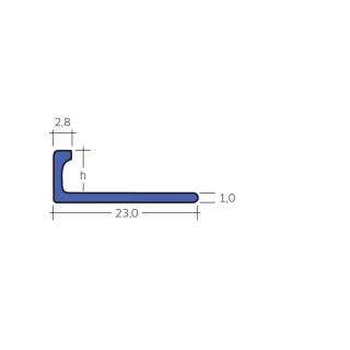 Fliesen-Abschlussschiene, Aluminium, titan matt, geschliffen eloxiert, 10mm/2,7m