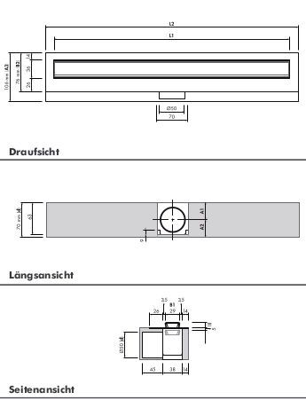 BLANKE DISK-LINE EC Ablaufrinne mit Abdeckung,