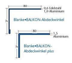 BLANKE BALKON-ABDECKWINKEL,  Edelstahl