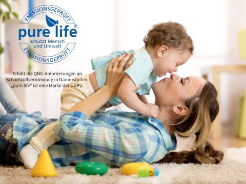 Gesundes Raumklima mit „pure-life“ zertifizierten Hochleistungsdämmstoffen