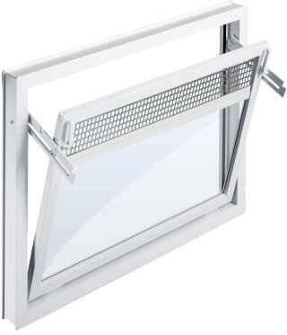 MEALON Kunststoff-Fenster Kipp mit Lüftungseinsatz