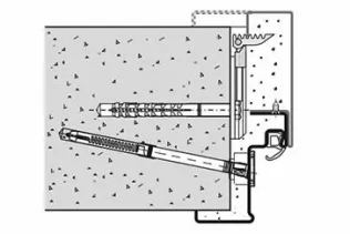 Dübel- und Klappankermontage (Sichtmauerwerk/Porenbeton)
