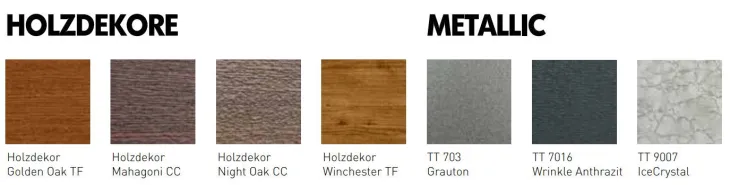 Holzdekore und Metallictöne