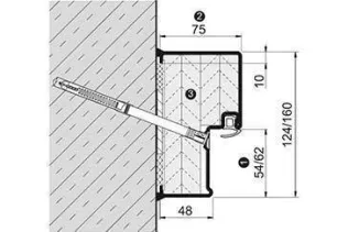 Typ 4.1 Dübelmontage mit Gipsfüllung (Mauerwerk/Beton), von Türblattdicke und Falzausbildung abhängig, bei Blockzarge Typ 4.2 = 100 mm, werkseitige Verfüllung optional
