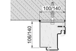 Typ 2.2 Verdeckte Dübelmontage vor der Öffnung (Mauerwerk/Beton), bauseitige Verschraubung und optionale werkseitige Verfüllung