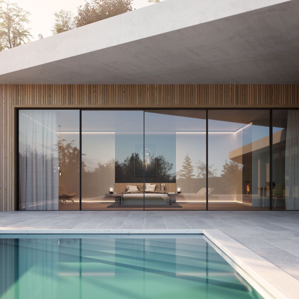 Keller minimal windows® NGS Ganzglas-Schiebefenstersystem