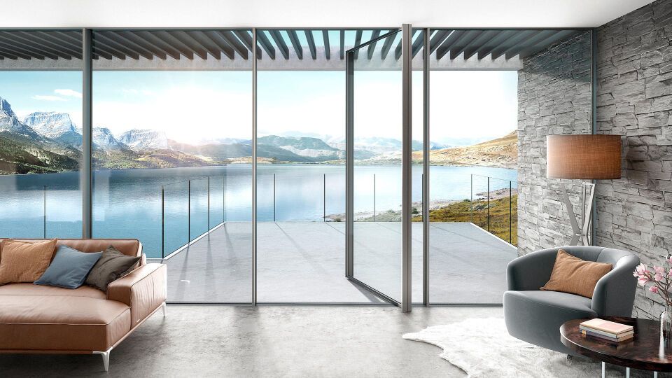 Keller minimal windows® pivot Ganzglas-Wendeflügeltür