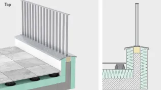 BALUGA easy mit thermischer Unterkonstruktion FixTherm100 - Baukörperanschluss oben