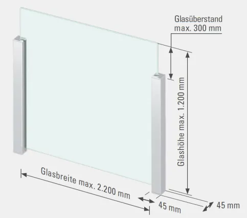 BALMERO 45 mit Glasüberstand