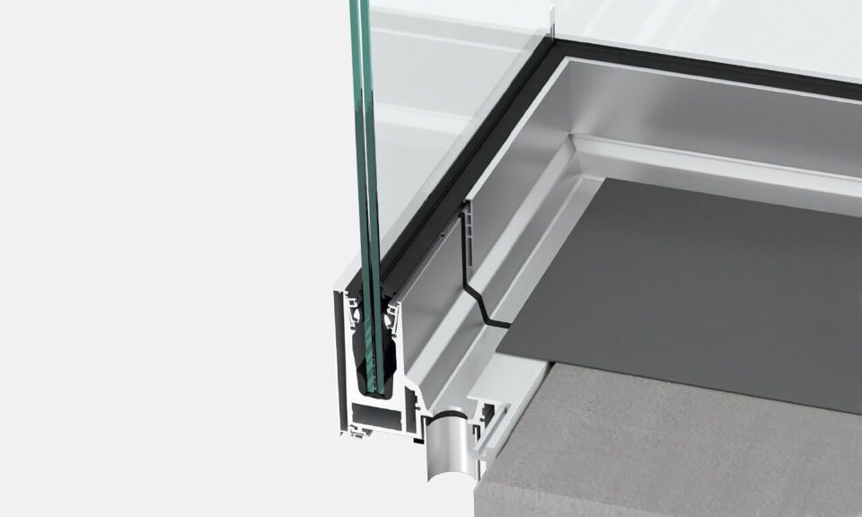 Glassline BALARDO aqua control Glasgeländer mit Entwässerung