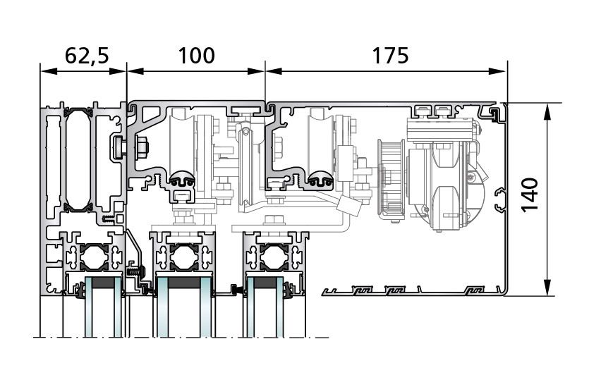 Automatischer Schiebetürantrieb SL 35