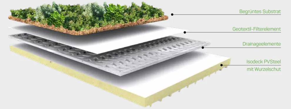 GreenRoof exemplarischer Aufbau