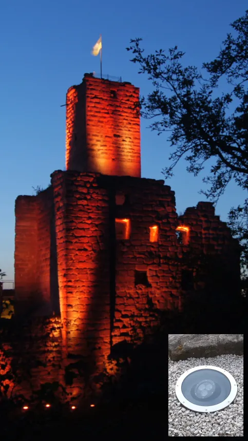Burgruine Hilpoltstein Akzentbeleuchtung. Foto: LMT