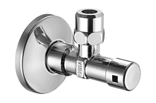 SCHELL Eckventil mit Regulierfunktion und gesicherter Betätigung, Gesicherte Betätigung, Schubrosette Ø 54 mm, DN 10 G 3/8 AG mit ASAG easy, Ø 10 mm (DN 10 G 3/8 AG), chrom